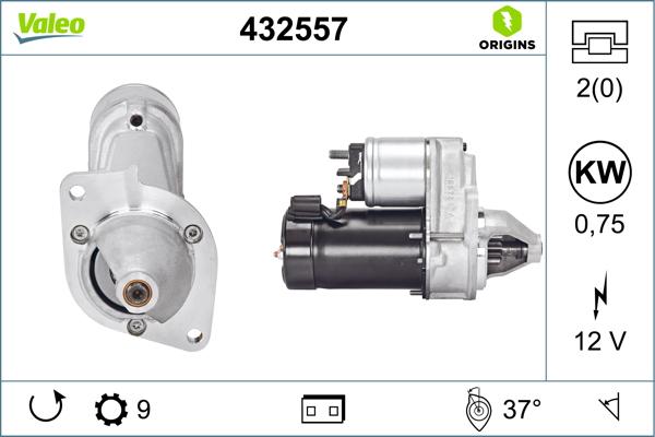 VALEO 432557 - Стартер autozip.com.ua