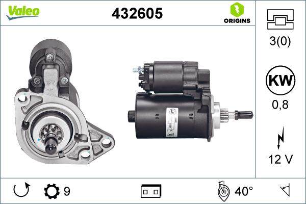 VALEO 432605 - Стартер autozip.com.ua