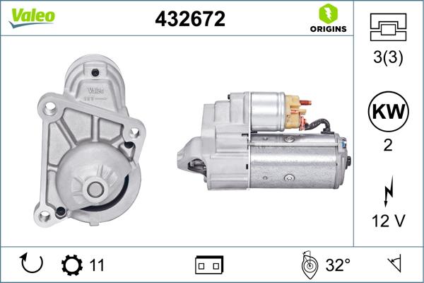 VALEO 432672 - Стартер autozip.com.ua