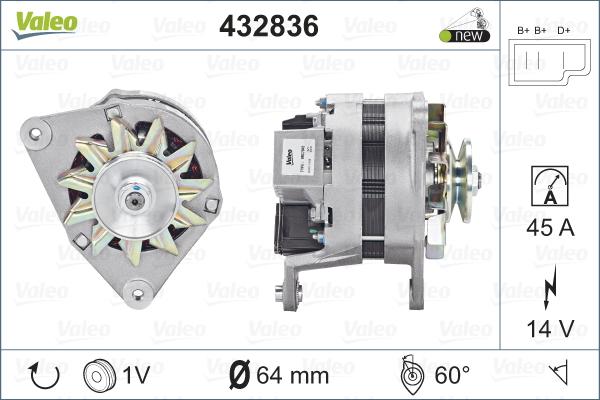VALEO 432836 - Генератор autozip.com.ua