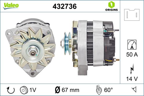 VALEO 432736 - Генератор autozip.com.ua