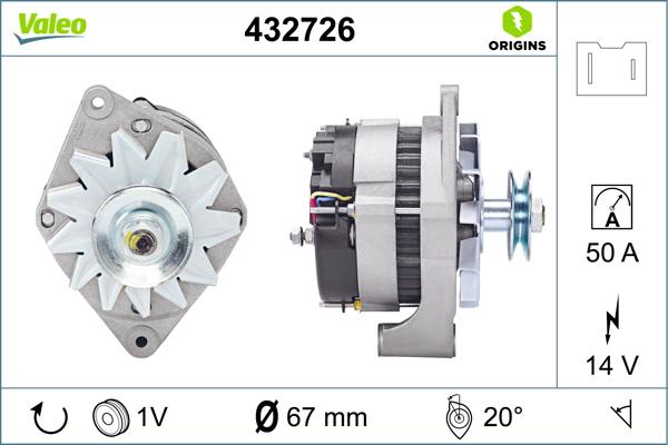 VALEO 432726 - Генератор autozip.com.ua