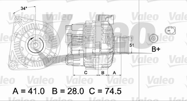 Valeo 437463 - Генератор autozip.com.ua