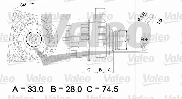 Valeo 437406 - Генератор autozip.com.ua