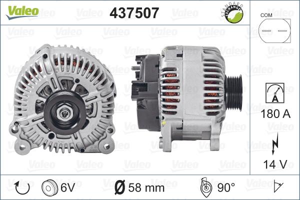 Valeo 437507 - Генератор autozip.com.ua