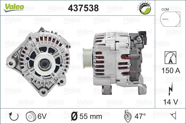 Valeo 437538 - Генератор autozip.com.ua