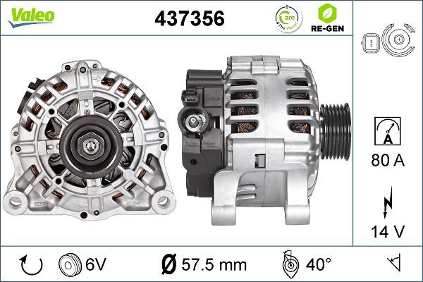 VALEO 437356 - Генератор autozip.com.ua