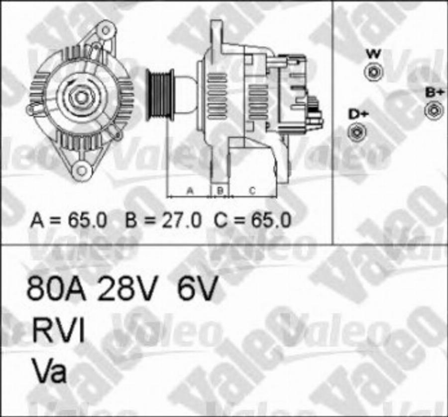 Valeo 437 325 - Генератор autozip.com.ua