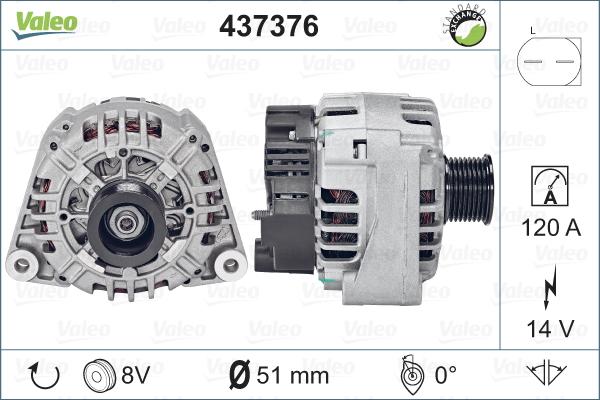 Valeo 437376 - Генератор autozip.com.ua