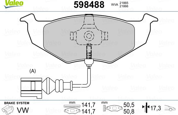 Valeo 598488 - Гальмівні колодки, дискові гальма autozip.com.ua