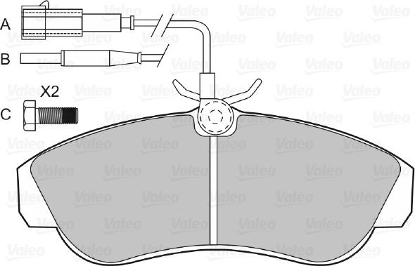 Valeo 598430 - Гальмівні колодки, дискові гальма autozip.com.ua