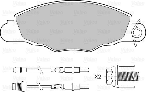 Valeo 598420 - Гальмівні колодки, дискові гальма autozip.com.ua