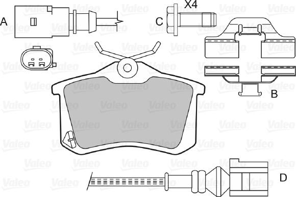 VALEO 598474 - Гальмівні колодки, дискові гальма autozip.com.ua
