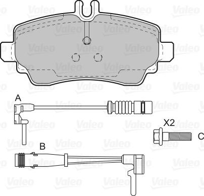 Valeo 598582 - Гальмівні колодки, дискові гальма autozip.com.ua