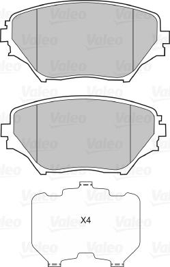 Valeo 598536 - Гальмівні колодки, дискові гальма autozip.com.ua