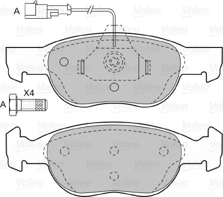 Valeo 598607 - Гальмівні колодки, дискові гальма autozip.com.ua