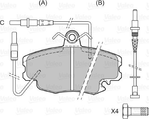 VALEO 598002 - Гальмівні колодки, дискові гальма autozip.com.ua