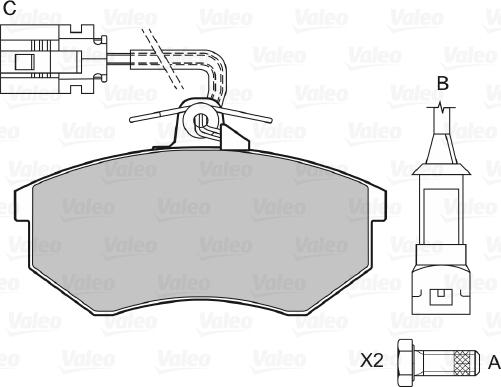 VALEO 598252 - Гальмівні колодки, дискові гальма autozip.com.ua