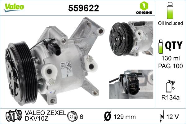 VALEO 559622 - Компресор, кондиціонер autozip.com.ua