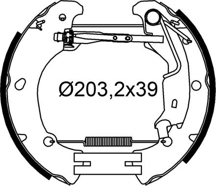 Valeo 554991 - Комплект гальм, барабанний механізм autozip.com.ua