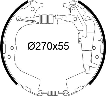 Valeo 554943 - Комплект гальм, барабанний механізм autozip.com.ua