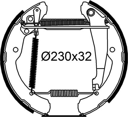 VALEO 554961 - Комплект гальм, барабанний механізм autozip.com.ua