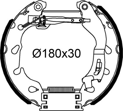 Valeo 554908 - Комплект гальм, барабанний механізм autozip.com.ua