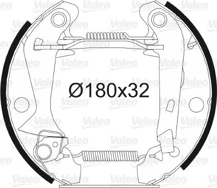 Valeo 554501 - Комплект гальм, барабанний механізм autozip.com.ua