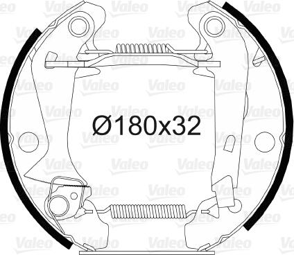 Valeo 554512 - Комплект гальм, барабанний механізм autozip.com.ua