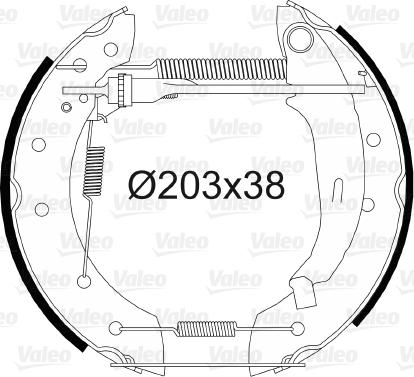 Valeo 554698 - Комплект гальм, барабанний механізм autozip.com.ua