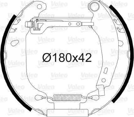 Valeo 554644 - Комплект гальм, барабанний механізм autozip.com.ua