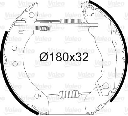 Valeo 554686 - Комплект гальм, барабанний механізм autozip.com.ua