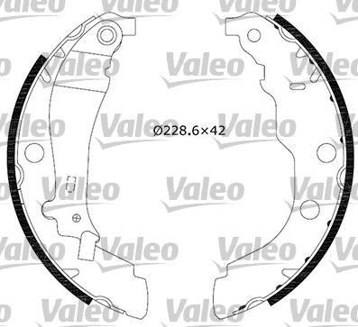 Valeo 554636 - Комплект гальм, барабанний механізм autozip.com.ua