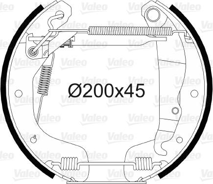 Valeo 554894 - Комплект гальм, барабанний механізм autozip.com.ua