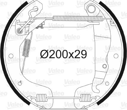 Valeo 554840 - Комплект гальм, барабанний механізм autozip.com.ua