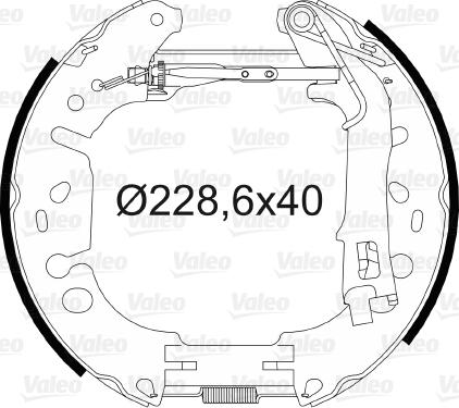VALEO 554889 - Комплект гальм, барабанний механізм autozip.com.ua
