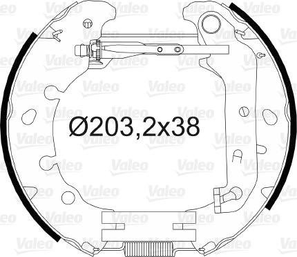 Valeo 554827 - Комплект гальм, барабанний механізм autozip.com.ua