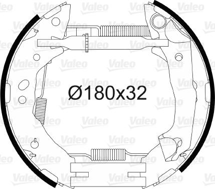 Valeo 554875 - Комплект гальм, барабанний механізм autozip.com.ua