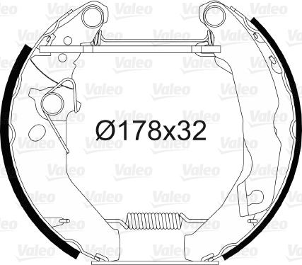 Valeo 554742 - Комплект гальм, барабанний механізм autozip.com.ua