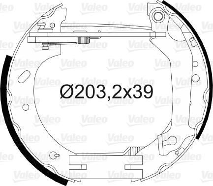 Valeo 554737 - Комплект гальм, барабанний механізм autozip.com.ua