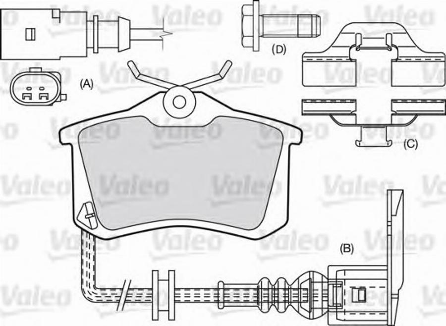 VALEO 551685 - Гальмівні колодки, дискові гальма autozip.com.ua