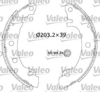 Valeo 553896 - Комплект гальм, барабанний механізм autozip.com.ua