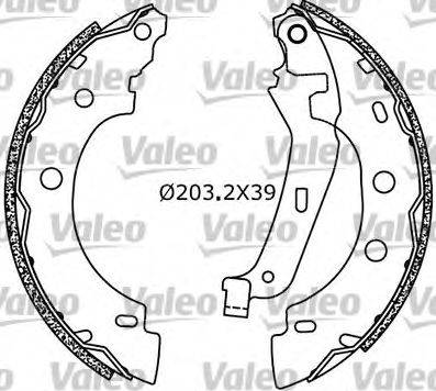 Valeo 553854 - Комплект гальм, барабанний механізм autozip.com.ua