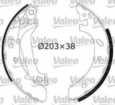 Valeo 553821 - Комплект гальм, барабанний механізм autozip.com.ua