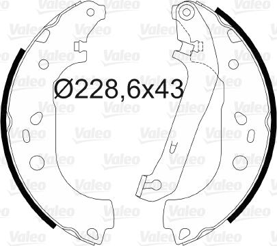 VALEO 564068 - Комплект гальм, барабанний механізм autozip.com.ua