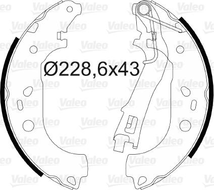 Valeo 564085 - Комплект гальм, барабанний механізм autozip.com.ua