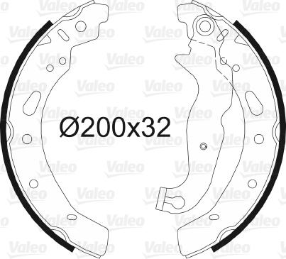 VALEO 564086 - Комплект гальм, барабанний механізм autozip.com.ua