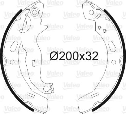 VALEO 564139 - Комплект гальм, барабанний механізм autozip.com.ua