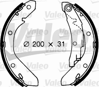 Valeo 562678 - Комплект гальм, барабанний механізм autozip.com.ua