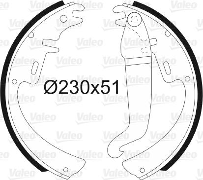 VALEO 562093 - Комплект гальм, барабанний механізм autozip.com.ua